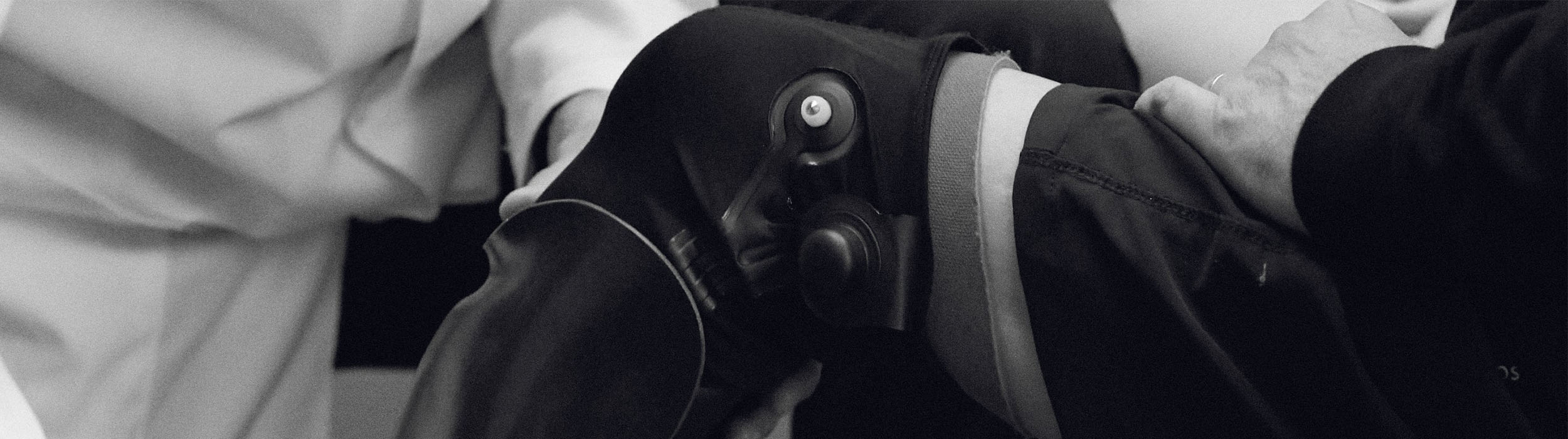 prosthetic leg being fitted